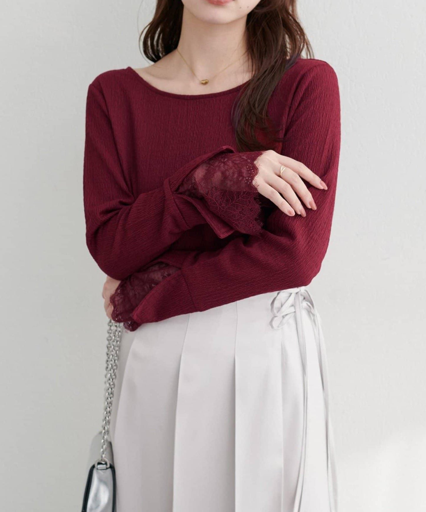 蕾絲拼接針織衫