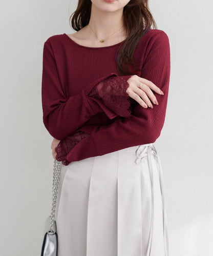 蕾絲拼接針織衫