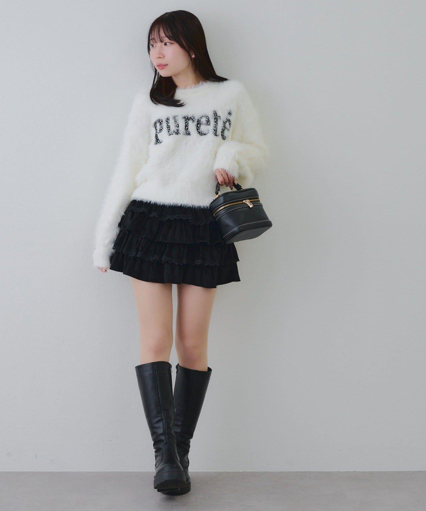 亮片標誌羽毛針織衫