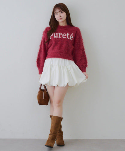 亮片標誌羽毛針織衫