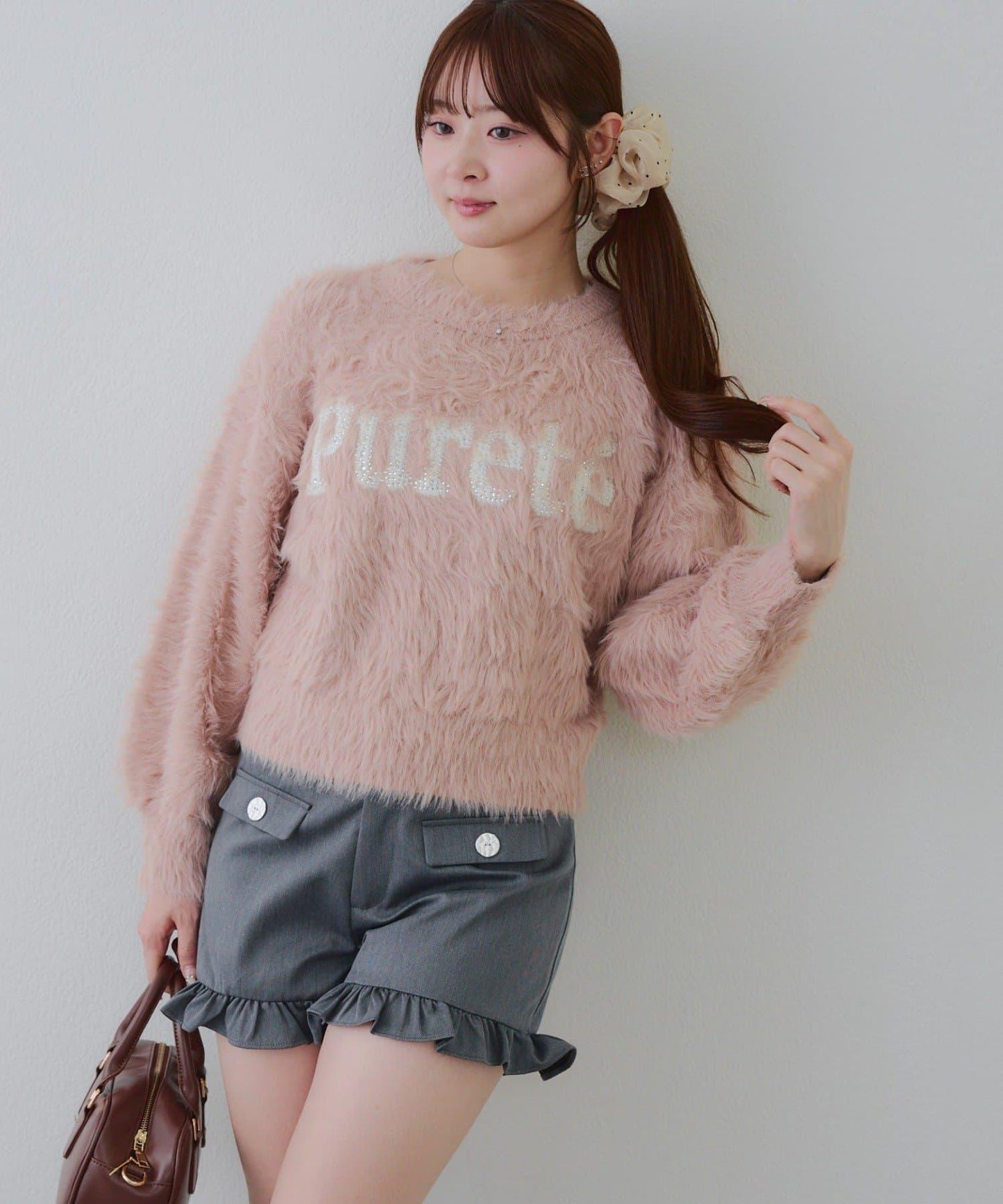 亮片標誌羽毛針織衫