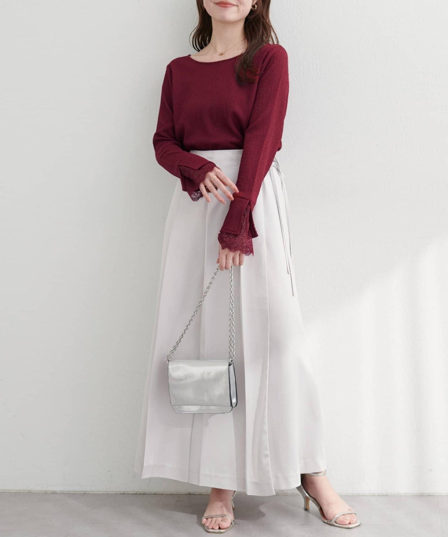 蕾絲拼接針織衫