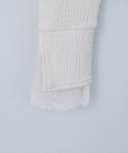 蕾絲拼接針織衫