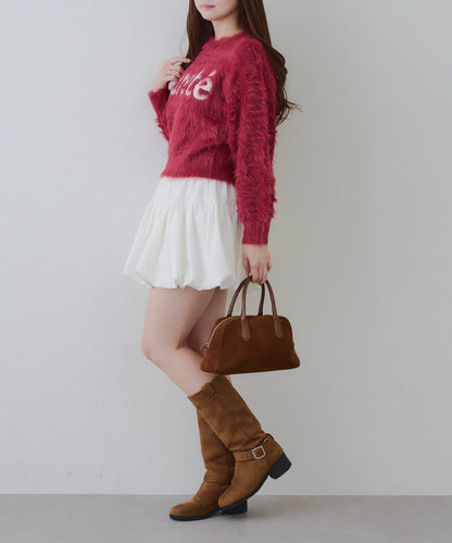 亮片標誌羽毛針織衫