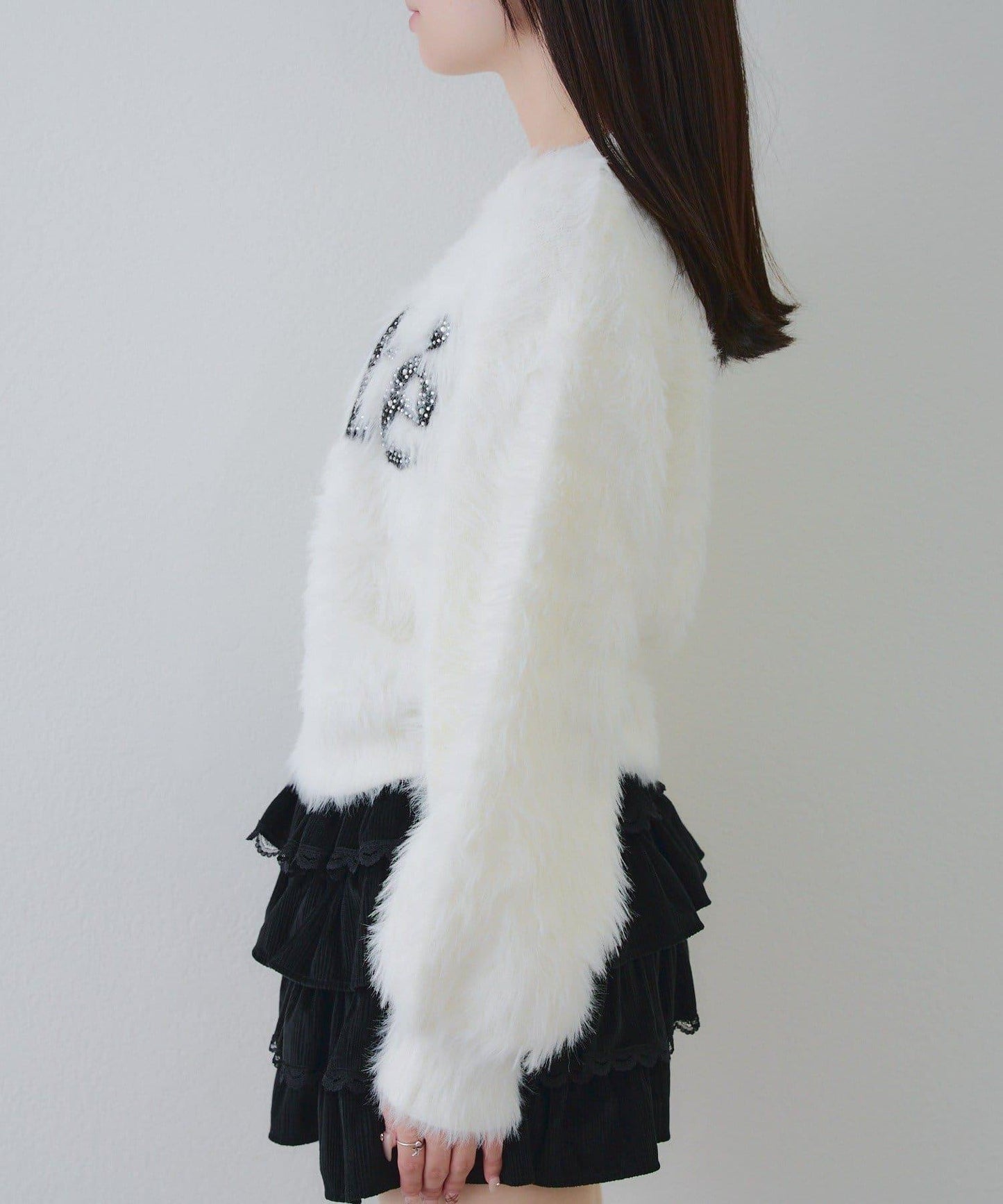 亮片標誌羽毛針織衫