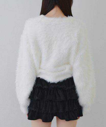 亮片標誌羽毛針織衫