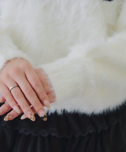 亮片標誌羽毛針織衫