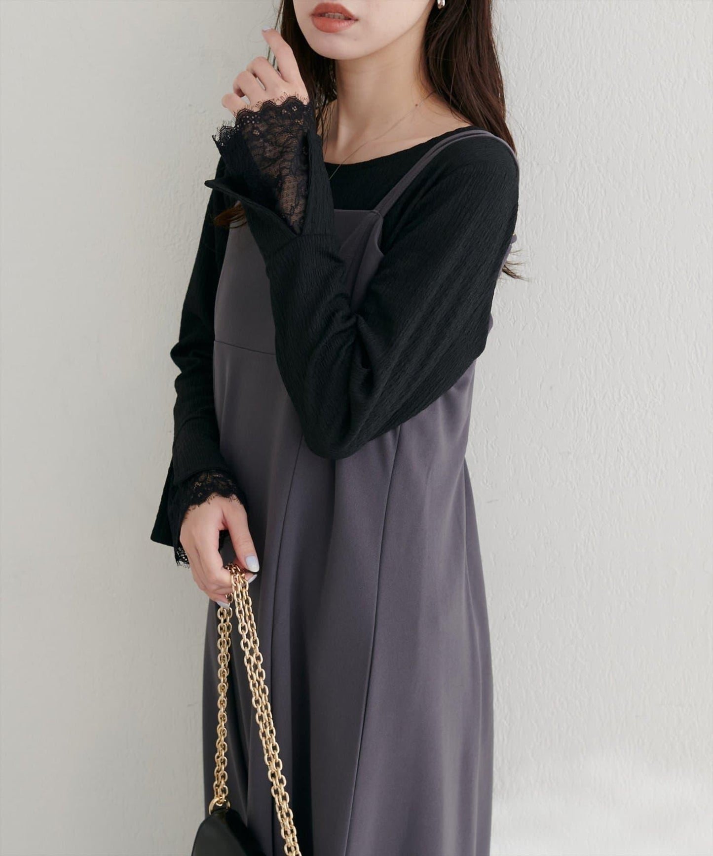 蕾絲拼接針織衫