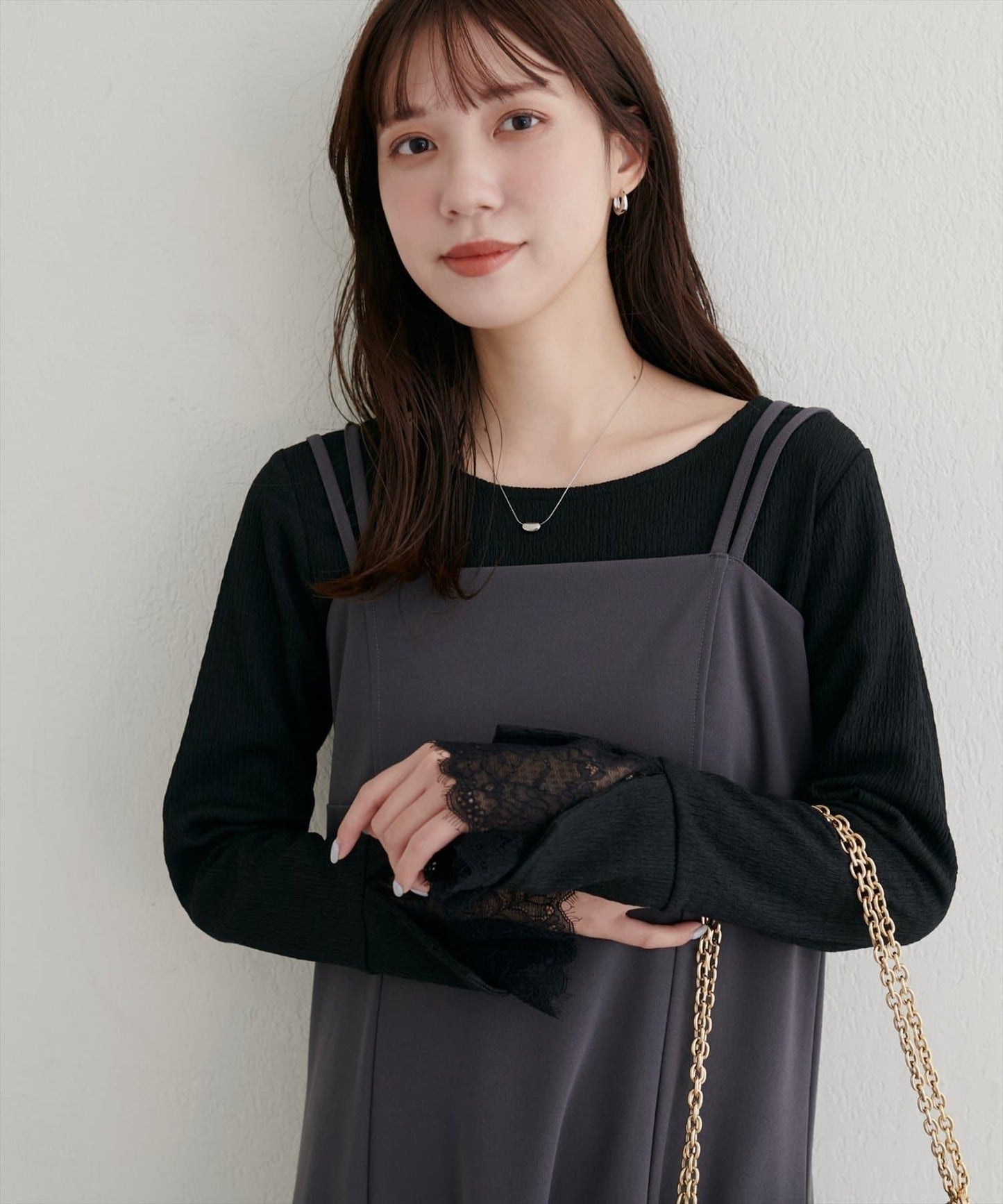 蕾絲拼接針織衫