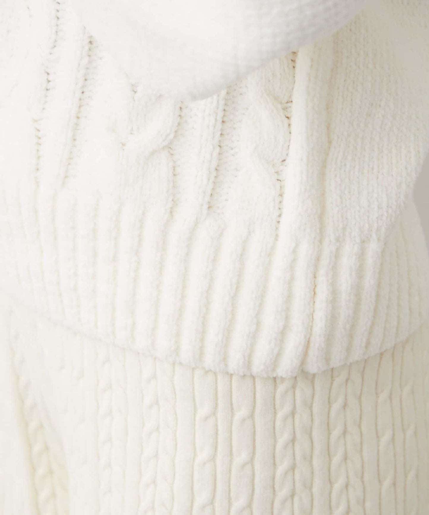 繫帶花邊麻花針織衫