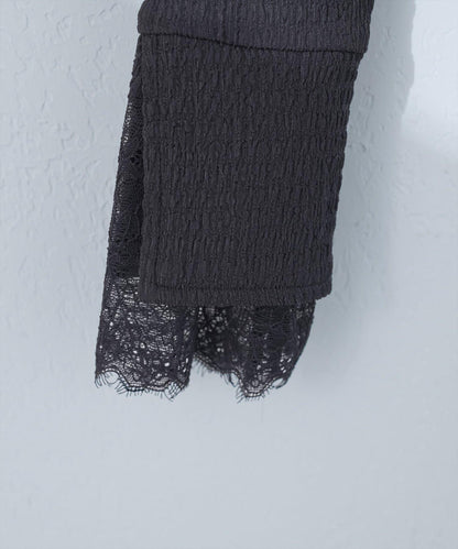 蕾絲拼接針織衫