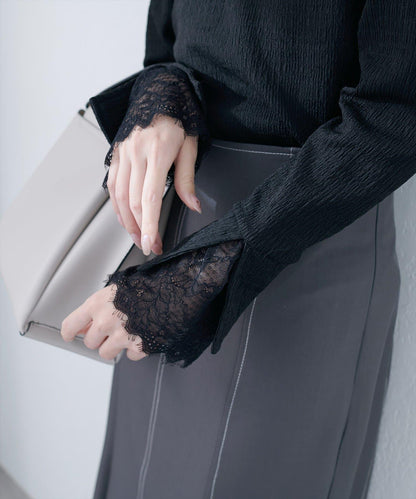 蕾絲拼接針織衫