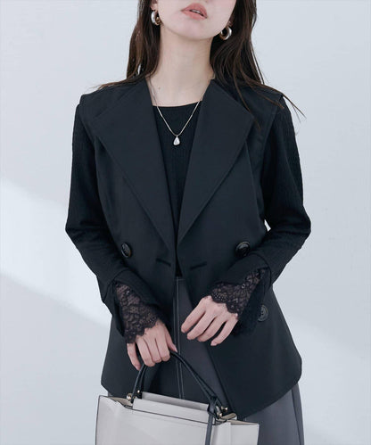 蕾絲拼接針織衫