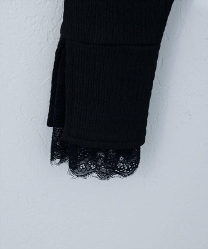 蕾絲拼接針織衫