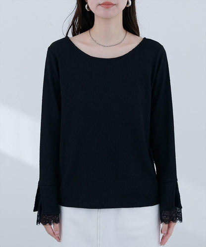 蕾絲拼接針織衫