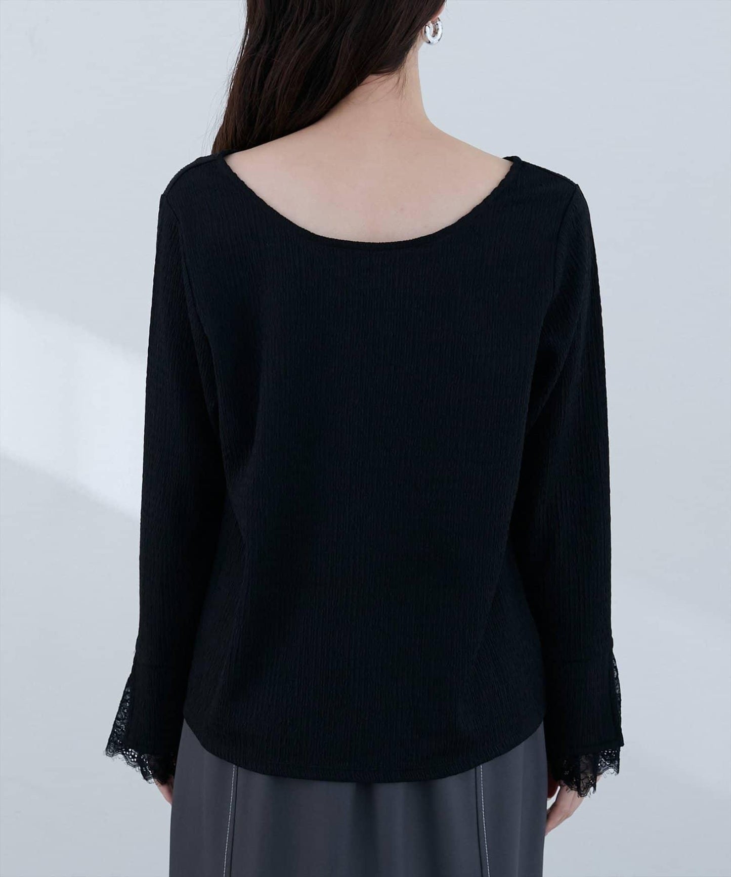 蕾絲拼接針織衫