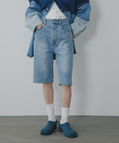 2尺碼可選修身五分牛仔褲