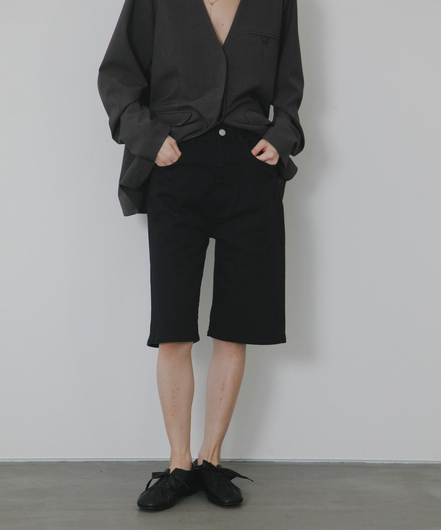 2尺碼可選修身五分牛仔褲