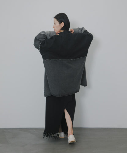 不對稱流蘇牛仔裙