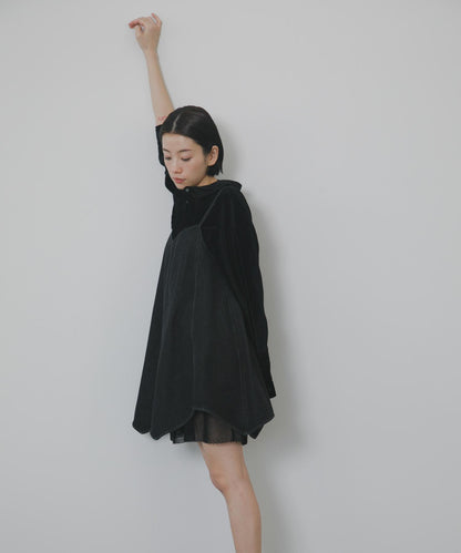 網紗拼接牛仔吊帶連衣裙