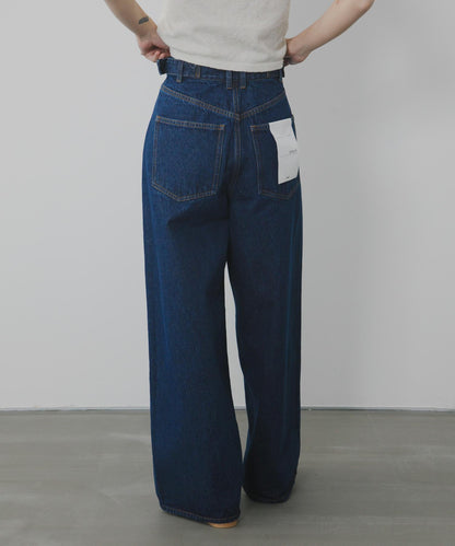 「3尺碼可選」褶皺紐扣牛仔褲