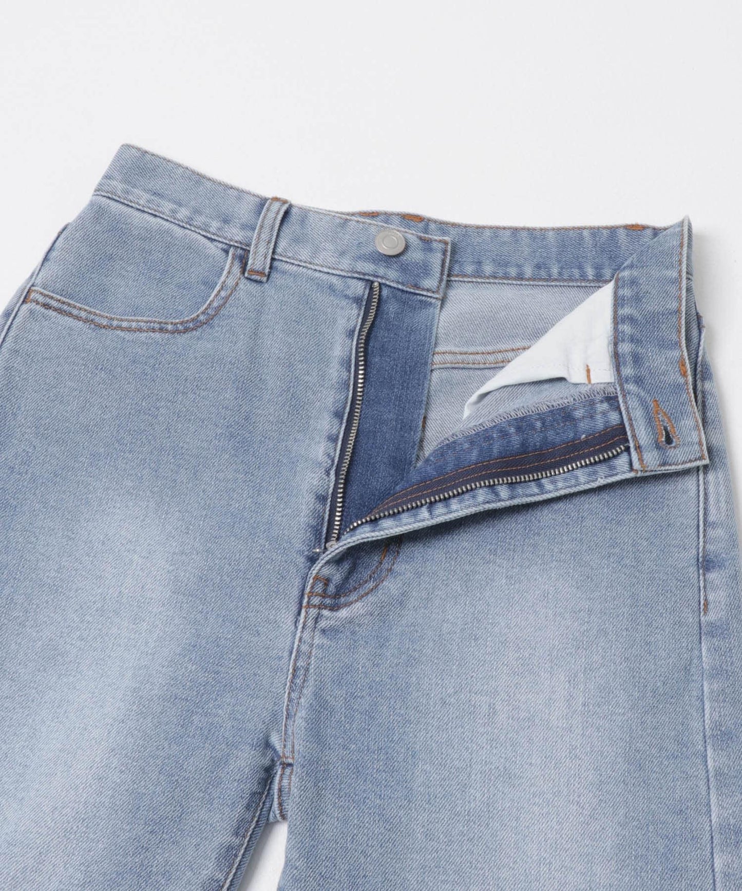 2尺碼可選修身五分牛仔褲