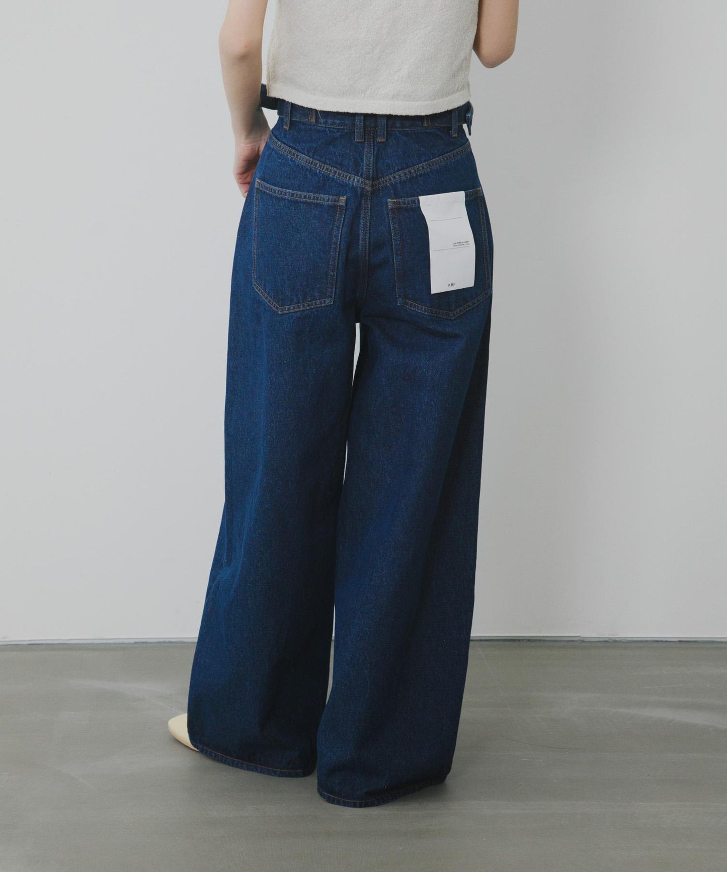 「3尺碼可選」褶皺紐扣牛仔褲