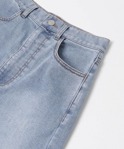 2尺碼可選修身五分牛仔褲