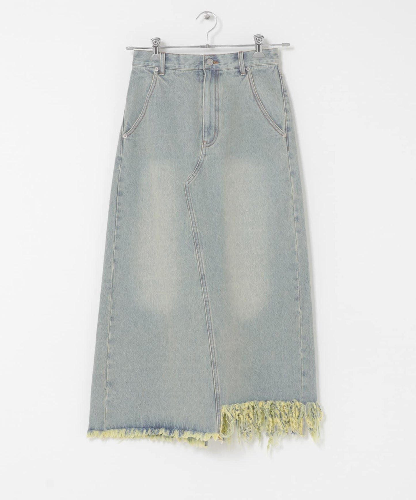 不對稱流蘇牛仔裙