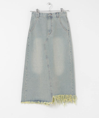 不對稱流蘇牛仔裙