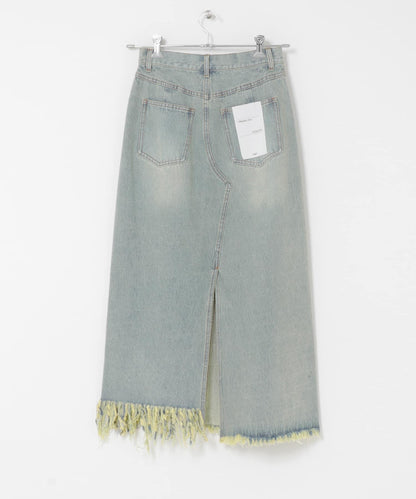 不對稱流蘇牛仔裙