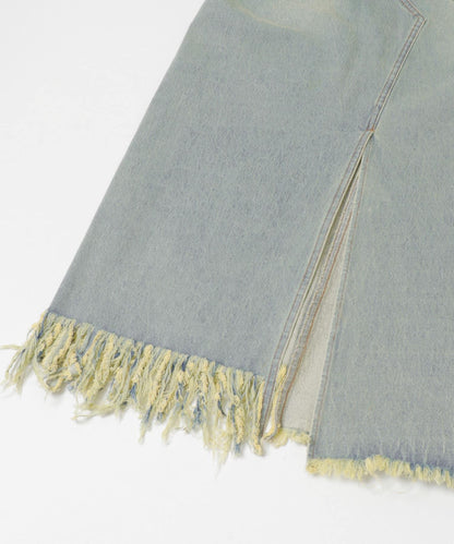 不對稱流蘇牛仔裙