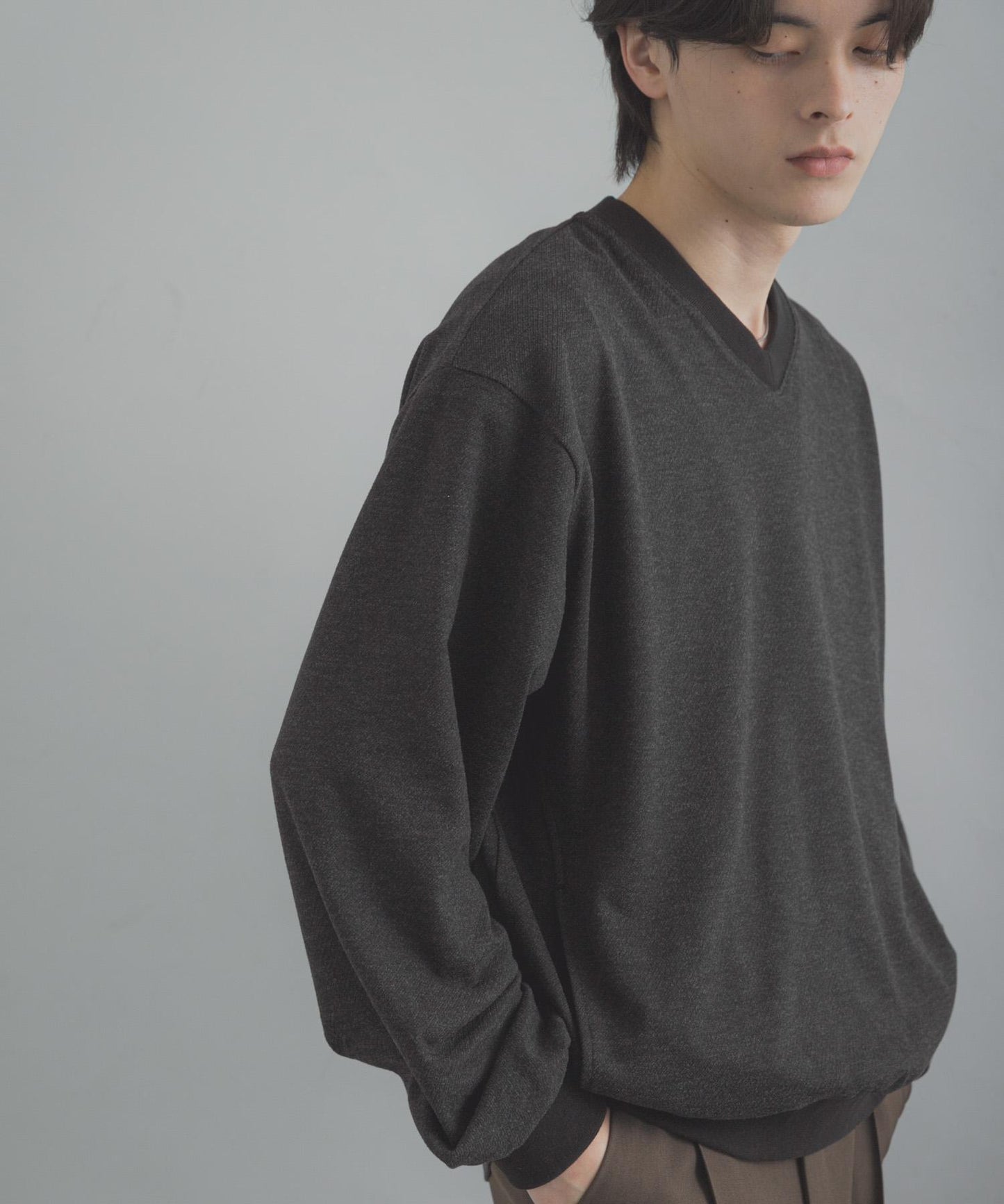 防藍光羊毛V領套頭衫