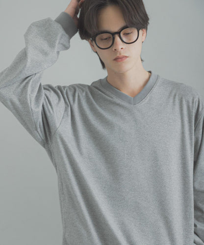 防藍光羊毛V領套頭衫