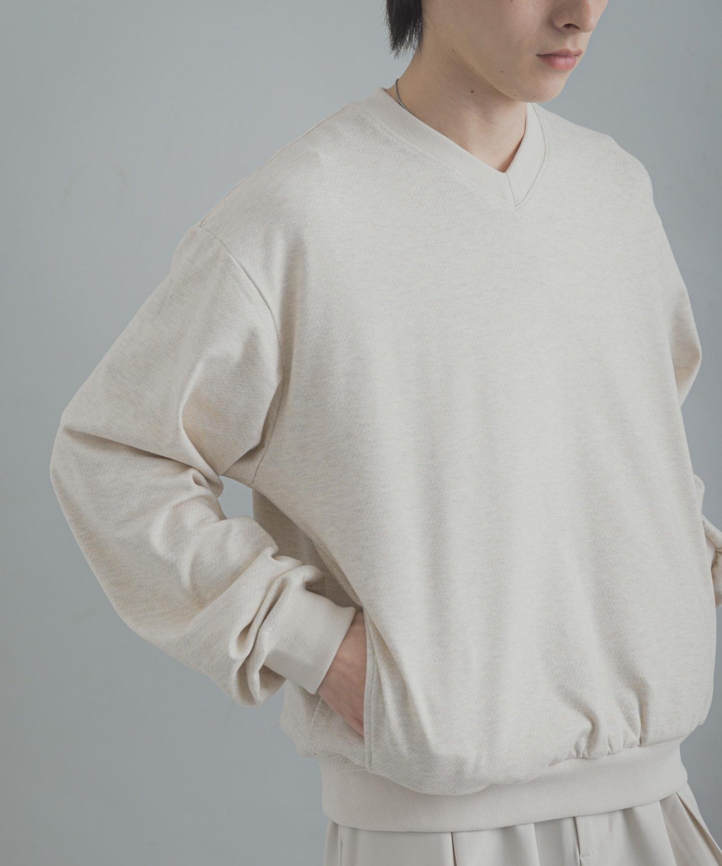 防藍光羊毛V領套頭衫