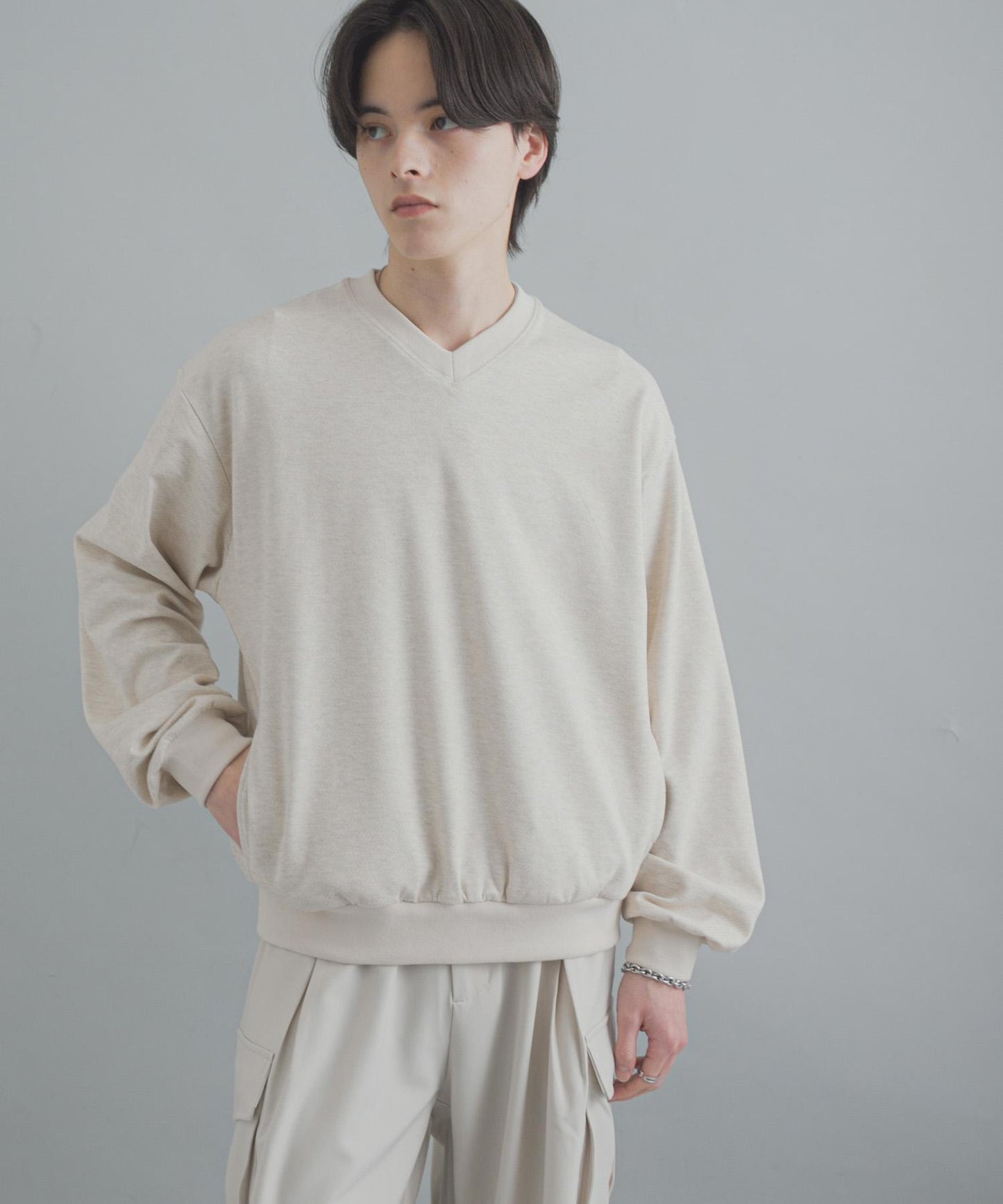 防藍光羊毛V領套頭衫