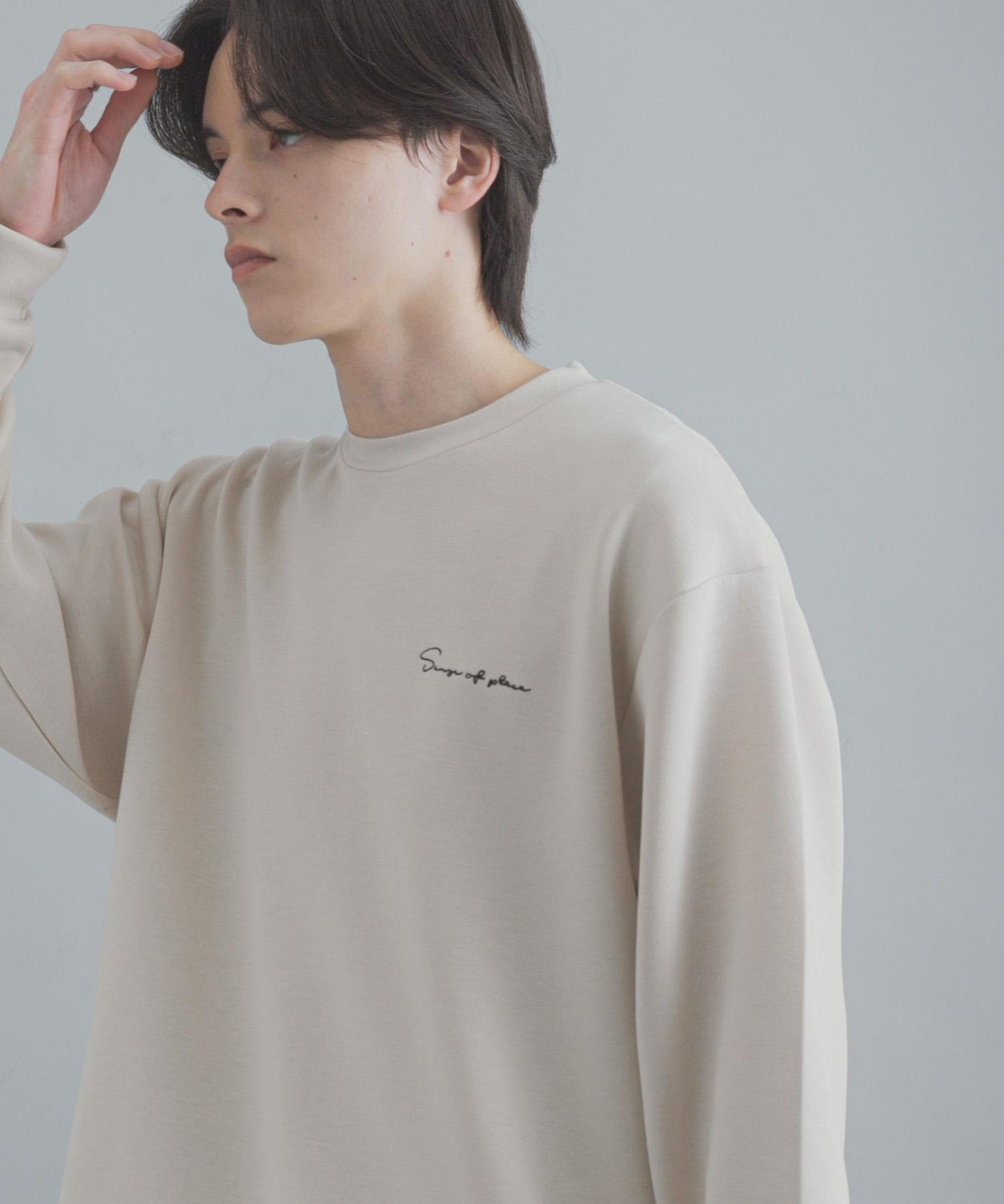 部分色 刺繡加厚長袖T恤