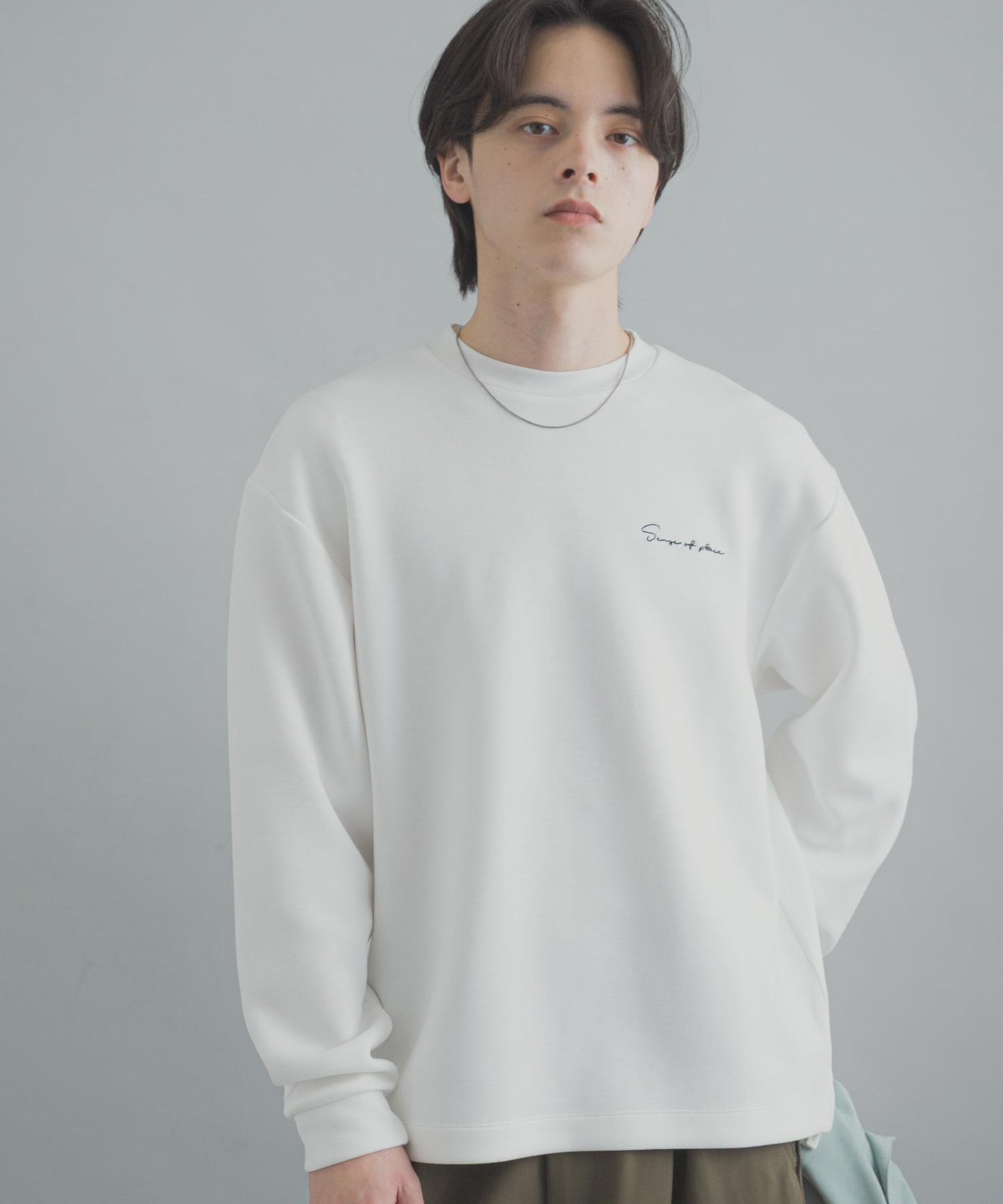 部分色 刺繡加厚長袖T恤