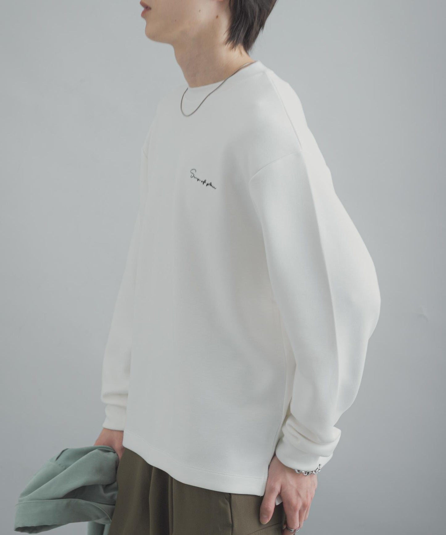 部分色 刺繡加厚長袖T恤