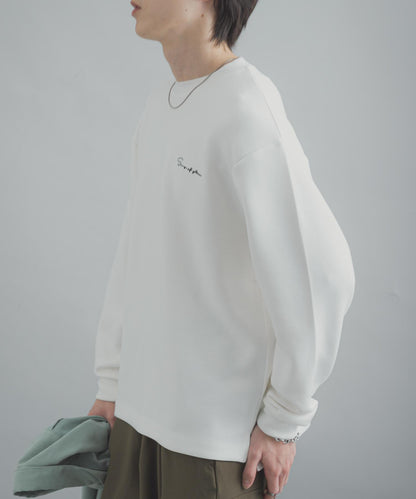 部分色 刺繡加厚長袖T恤