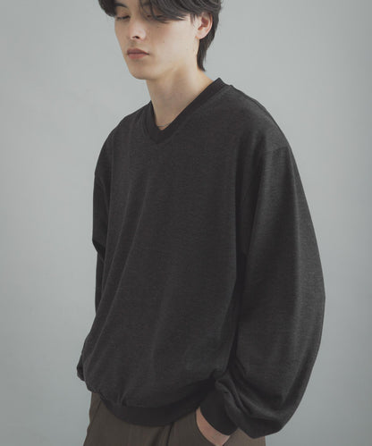 防藍光羊毛V領套頭衫