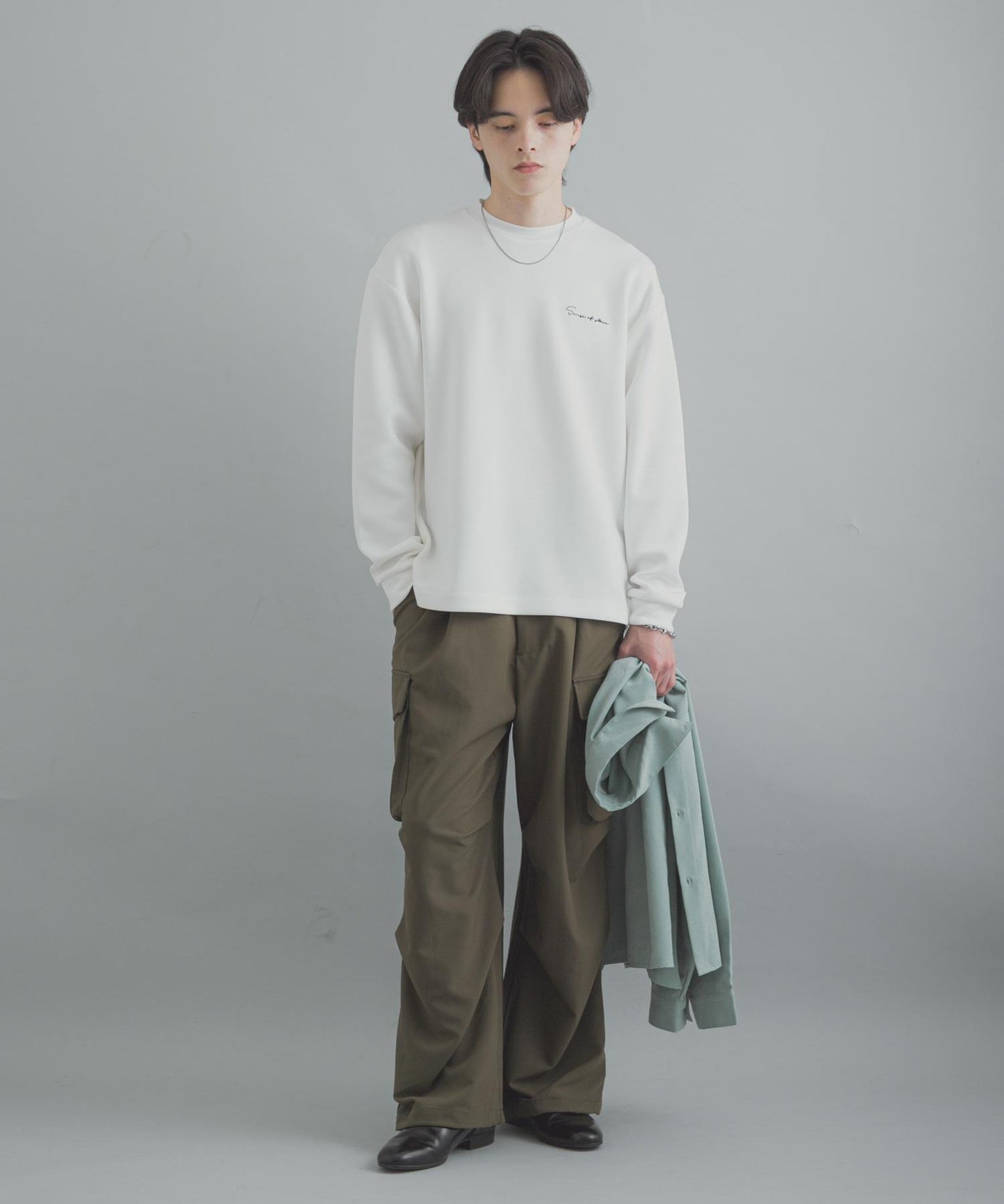 部分色 刺繡加厚長袖T恤