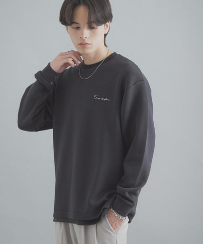 部分色 刺繡加厚長袖T恤