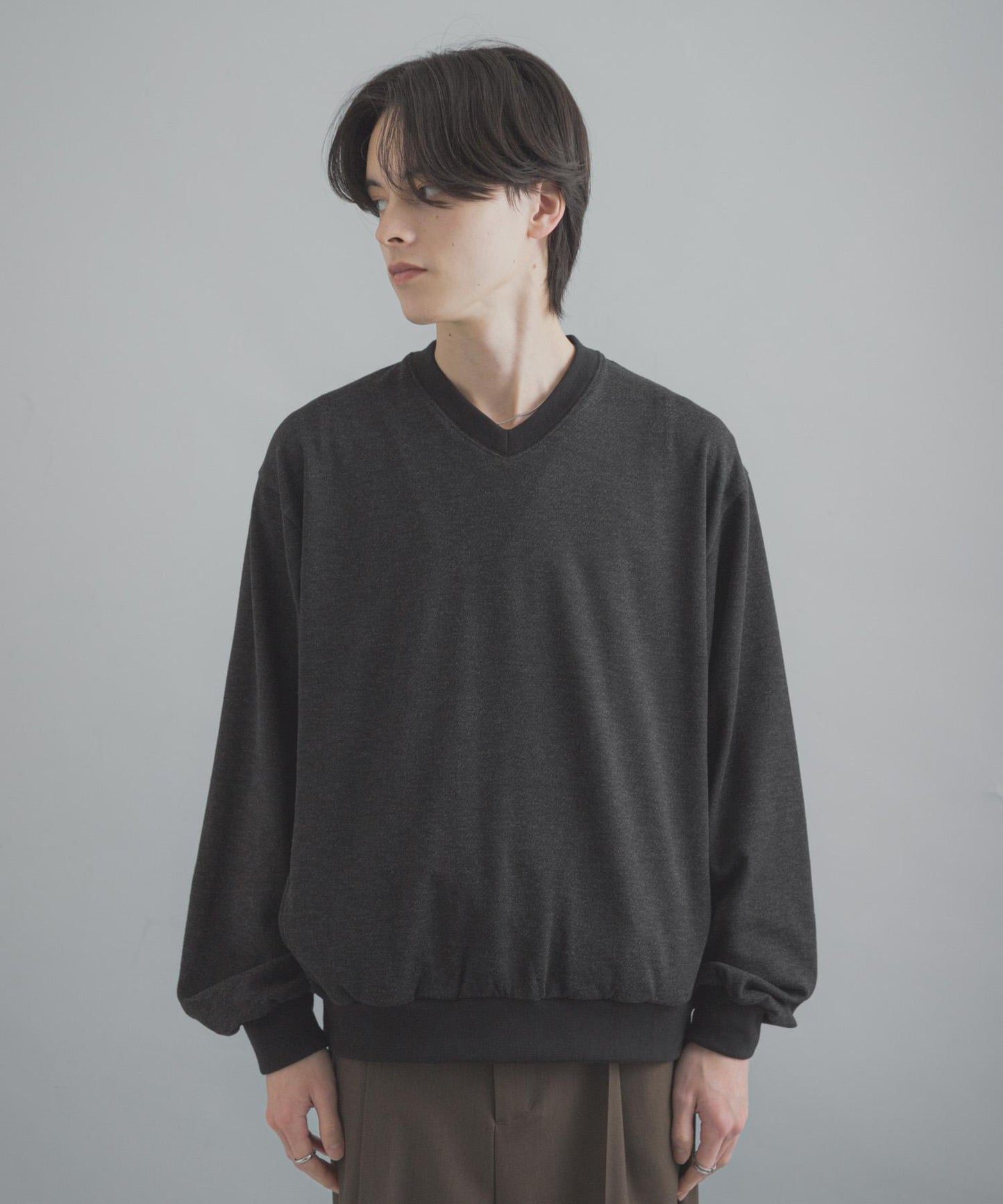 防藍光羊毛V領套頭衫