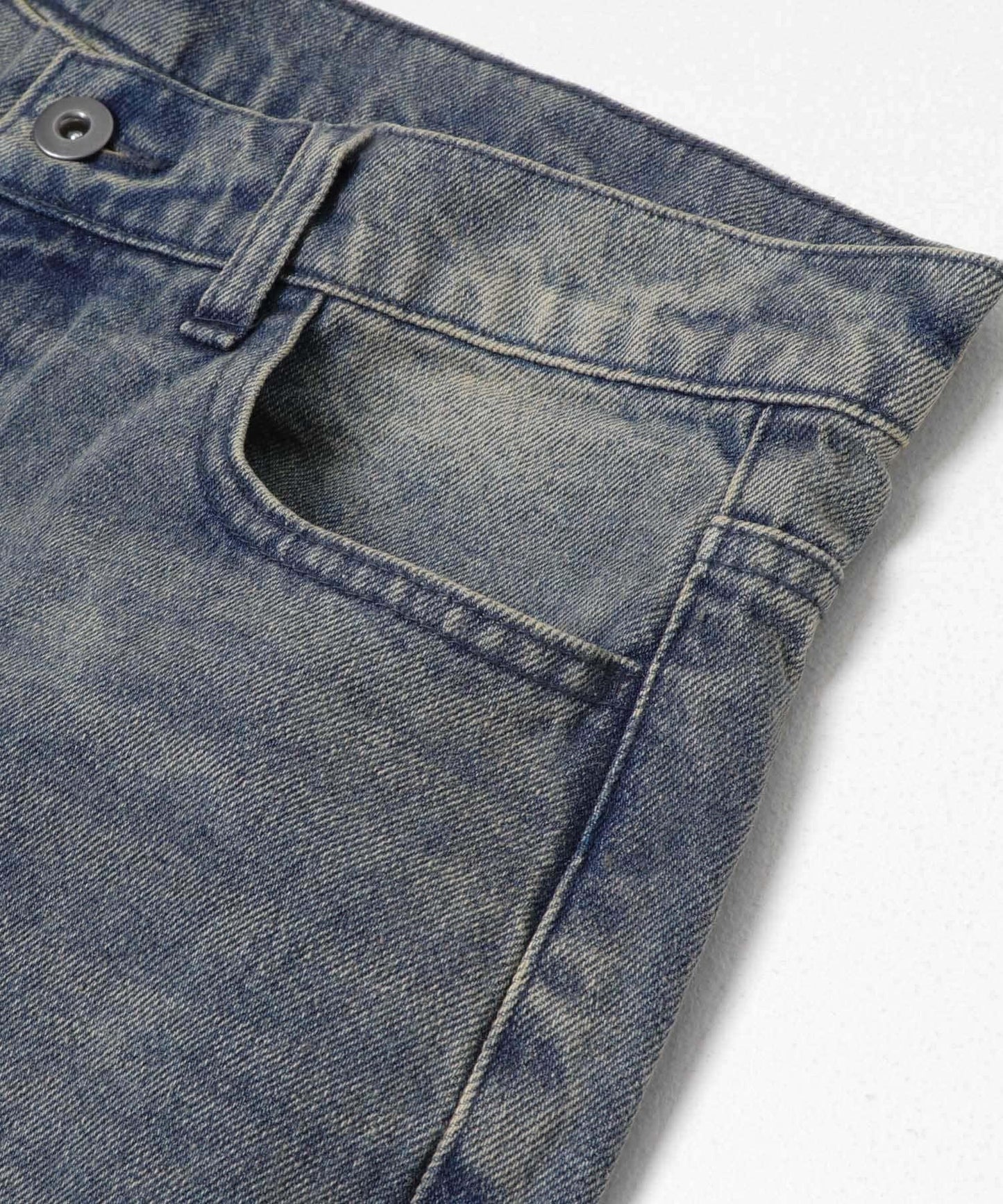 復古風牛仔寬腿褲