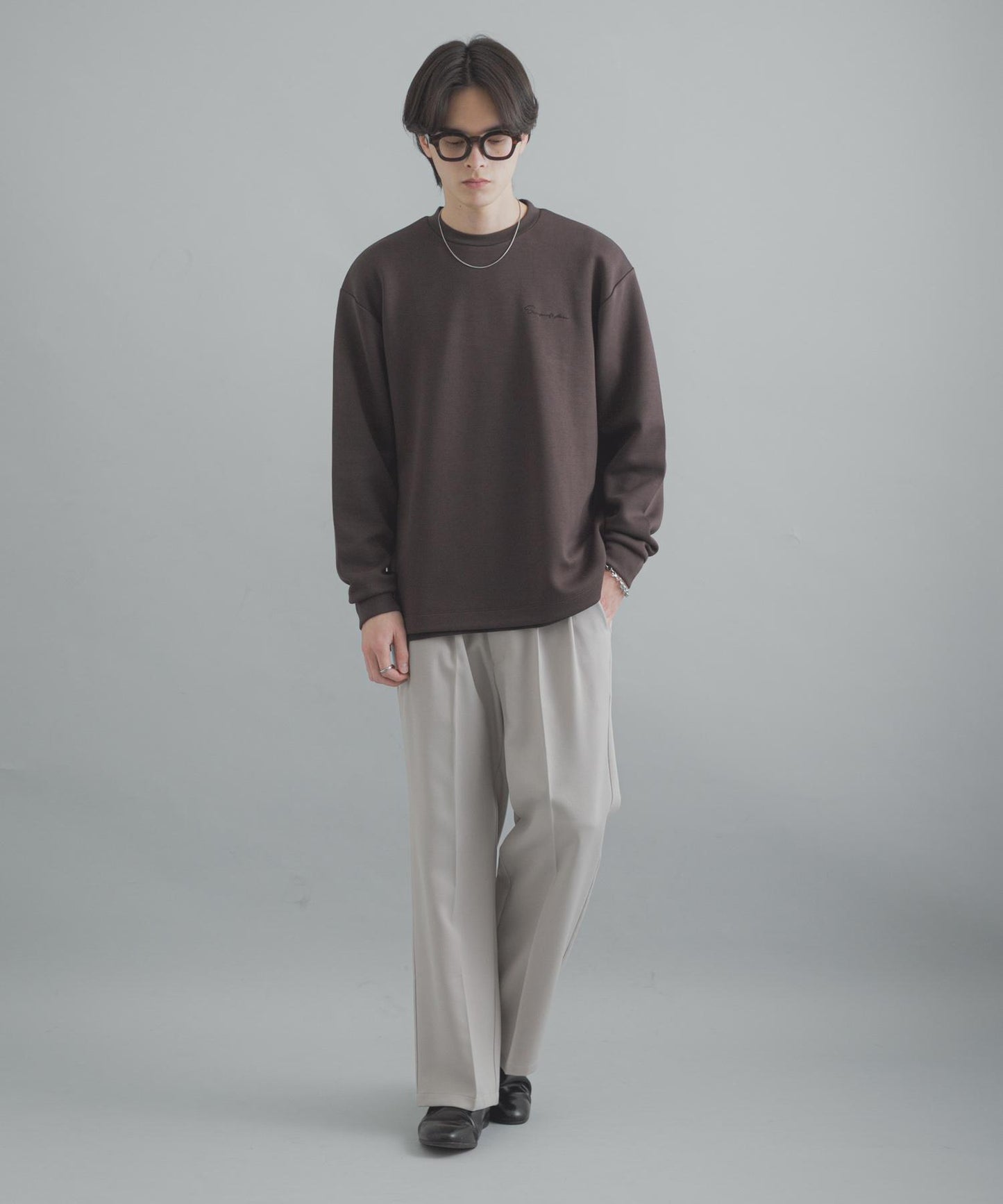 部分色 刺繡加厚長袖T恤