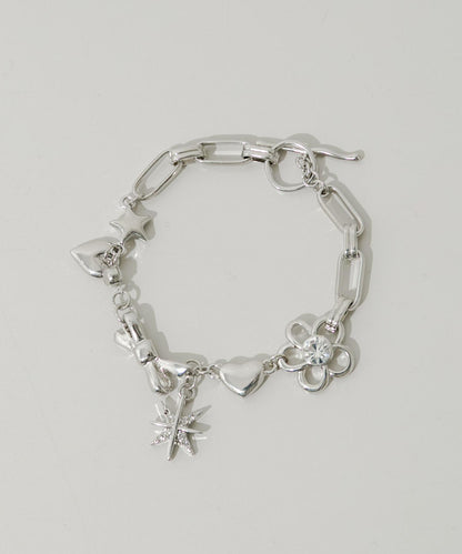 金屬鏈條裝飾T扣手鍊