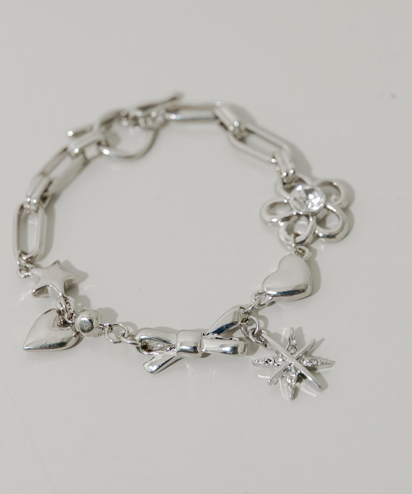 金屬鏈條裝飾T扣手鍊