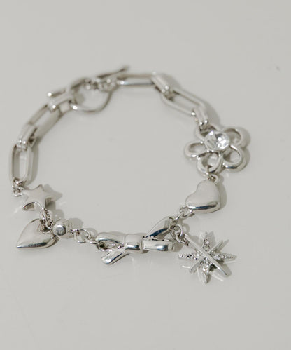 金屬鏈條裝飾T扣手鍊