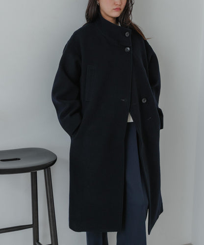 Super 100羊毛立領大衣
